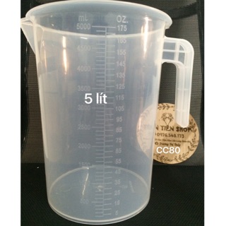 Ca nhựa chia vạch cỡ đại 5 lít