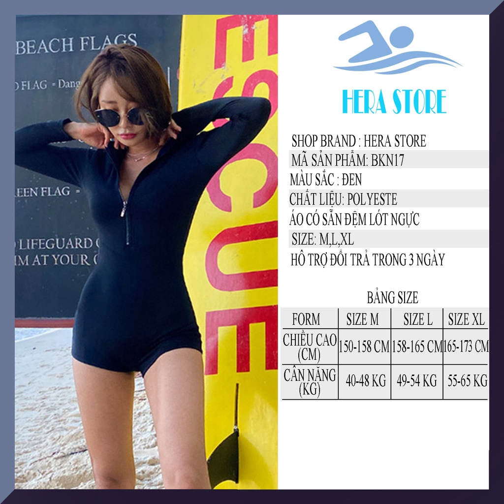 Bikini liền thân một mảnh dài tay boxer STORE HERA BKN17