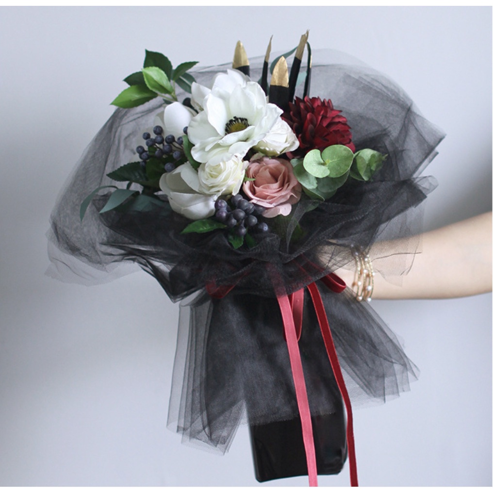 Cuộn Vải Lưới Họa Tiết Hoa Dễ Sử Dụng Dùng Gói Quà