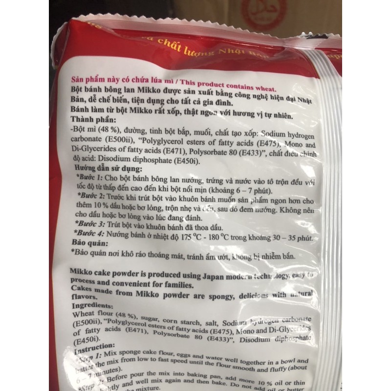 Bột miko trộn sẵn làm bánh bông lan gói 1kg