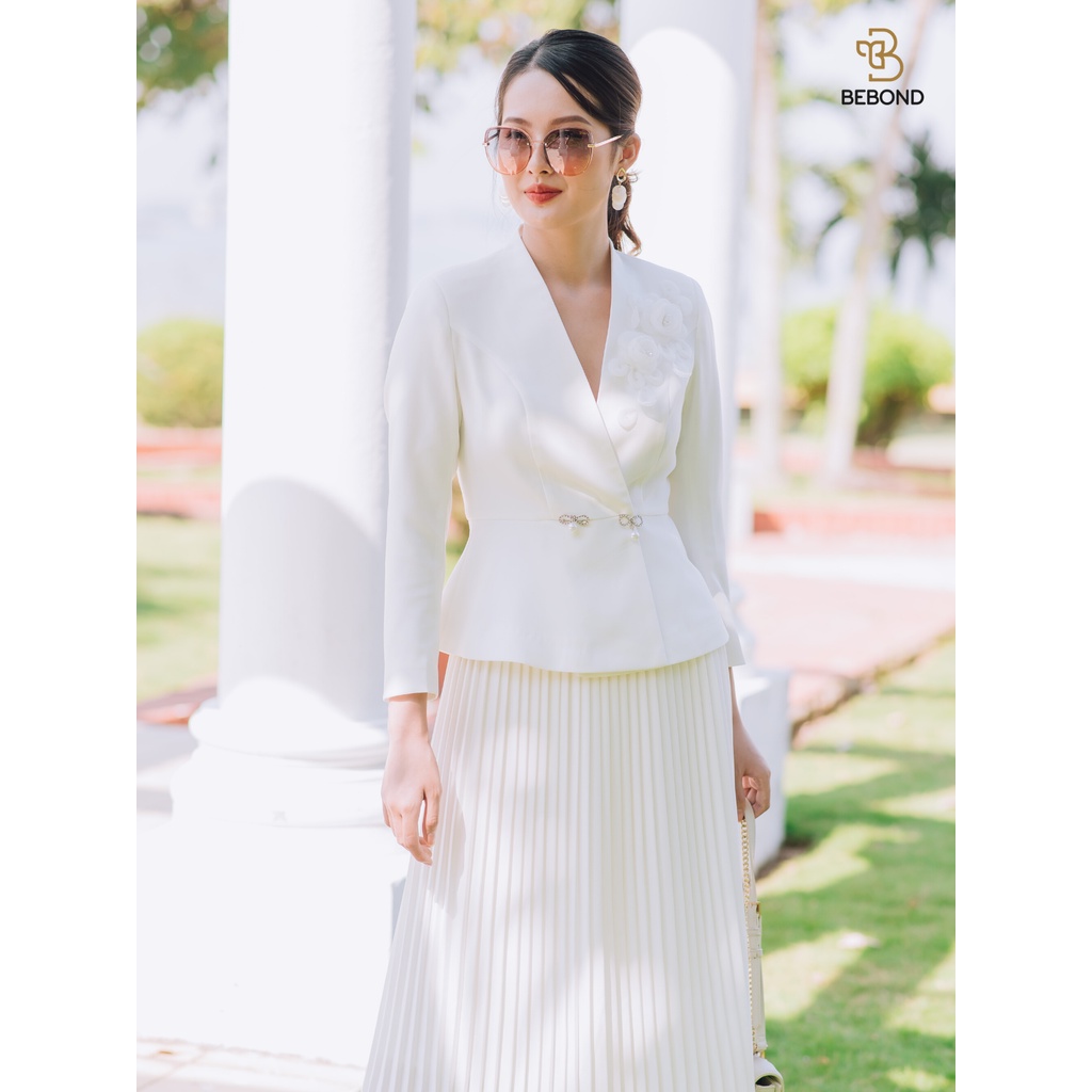 Set Áo Vest Chân Váy Nữ Màu Trắng BEBOND Phong Cách Thời Trang Hàn Quốc Cùng Chất Liệu Vải Cao Cấp BBS05 | BigBuy360 - bigbuy360.vn