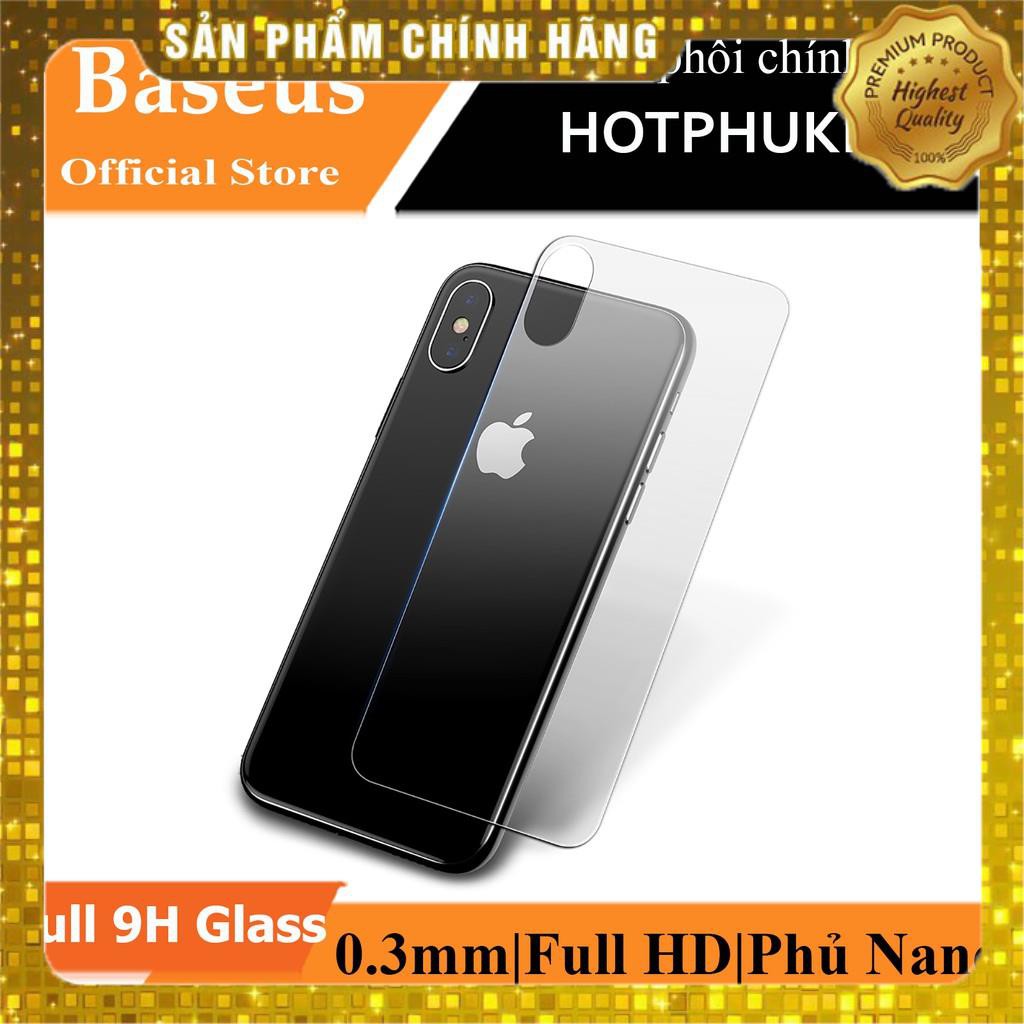 Miếng dán kính cường lực mặt sau lưng cho iPhone XS MAX chính hãng BASEUS (mỏng 0.3mm, Full Glass, Full HD, Phủ Nano)