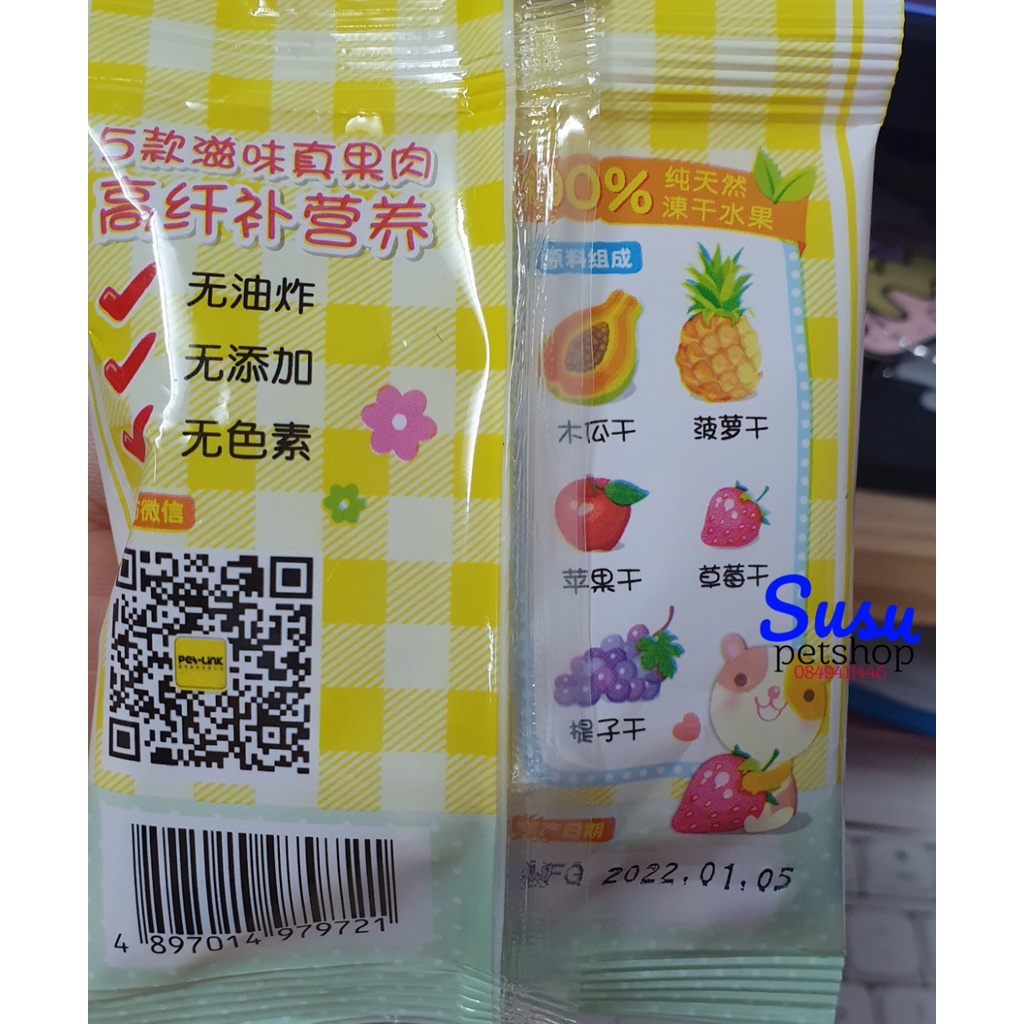 Salad Trái cây Cao Cấp cho Hamster - hàng Alice- Túi nhỏ