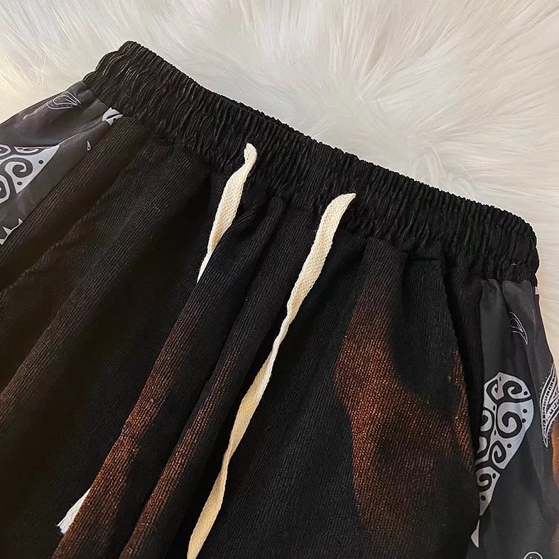 Quần Dài Ống Rộng Vải Nhung Phong Cách Hip hop Retro Mới Cho Nam