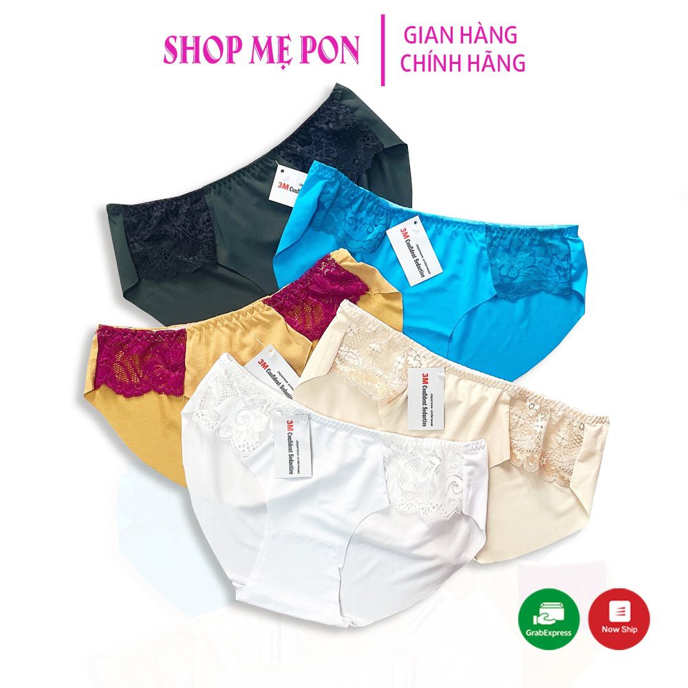 Quần Lót Nữ, Quần Lót Nữ Cotton Thoáng Mát, Quần Lót Nữ Phối Ren Lưng Chun Shopmepon QL422 (hình thật shop tự chụp)