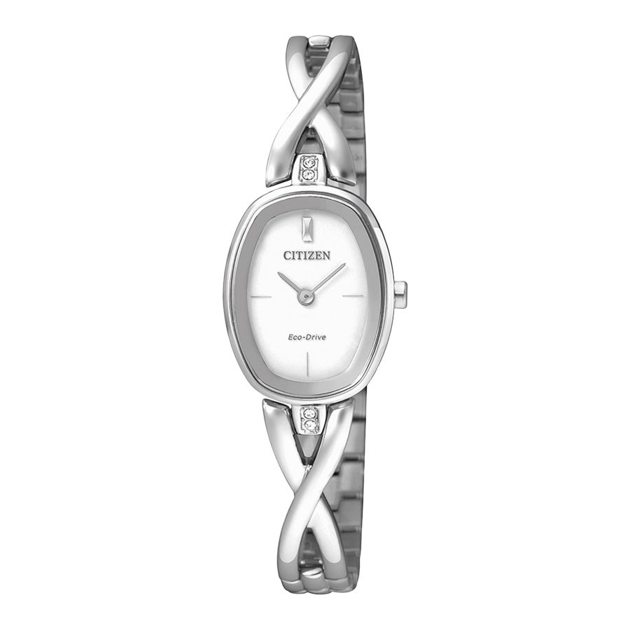 Đồng Hồ Nữ Citizen Đính Đá Swarovski Dây Thép Không Gỉ EX1410-88A - Mặt Trắng