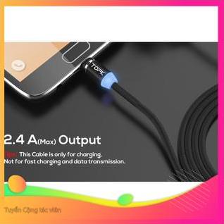 Bộ Cáp Sạc Dù Nam Châm 3 Đầu Hít Dành Cho ANDROI/IPHONE/TYPE C Xoay 360 Độ, Có Đèn Led