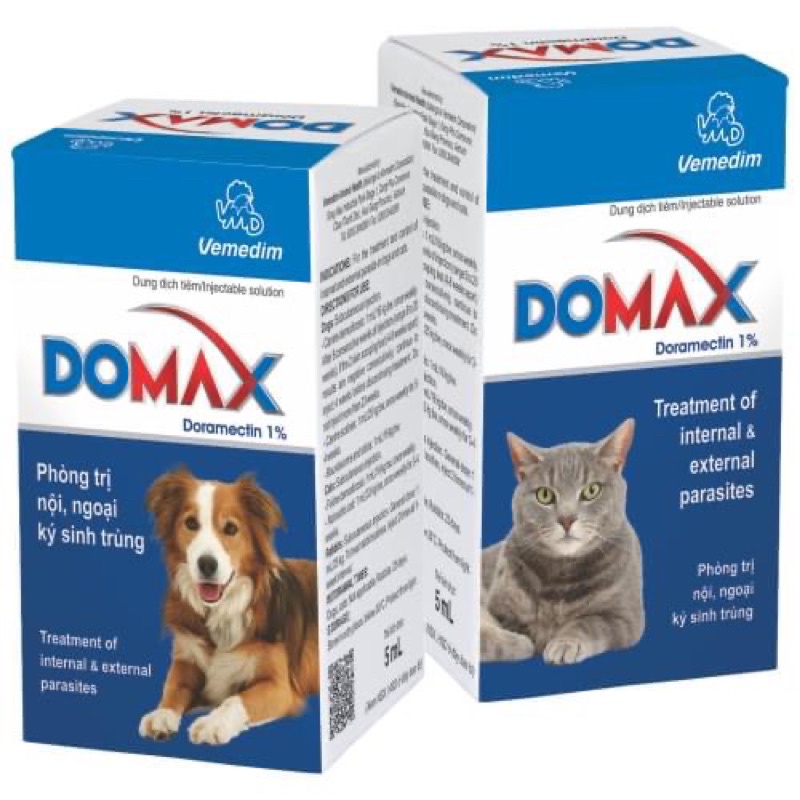 Dung dịch tiêm Domax 1% cho chó mèo thỏ chai 5ml