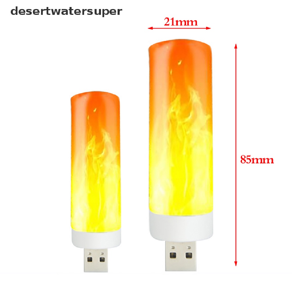 DSVN USB Atmosphere Light LED Flame Flashing Candle Light Night Light Camping Light .