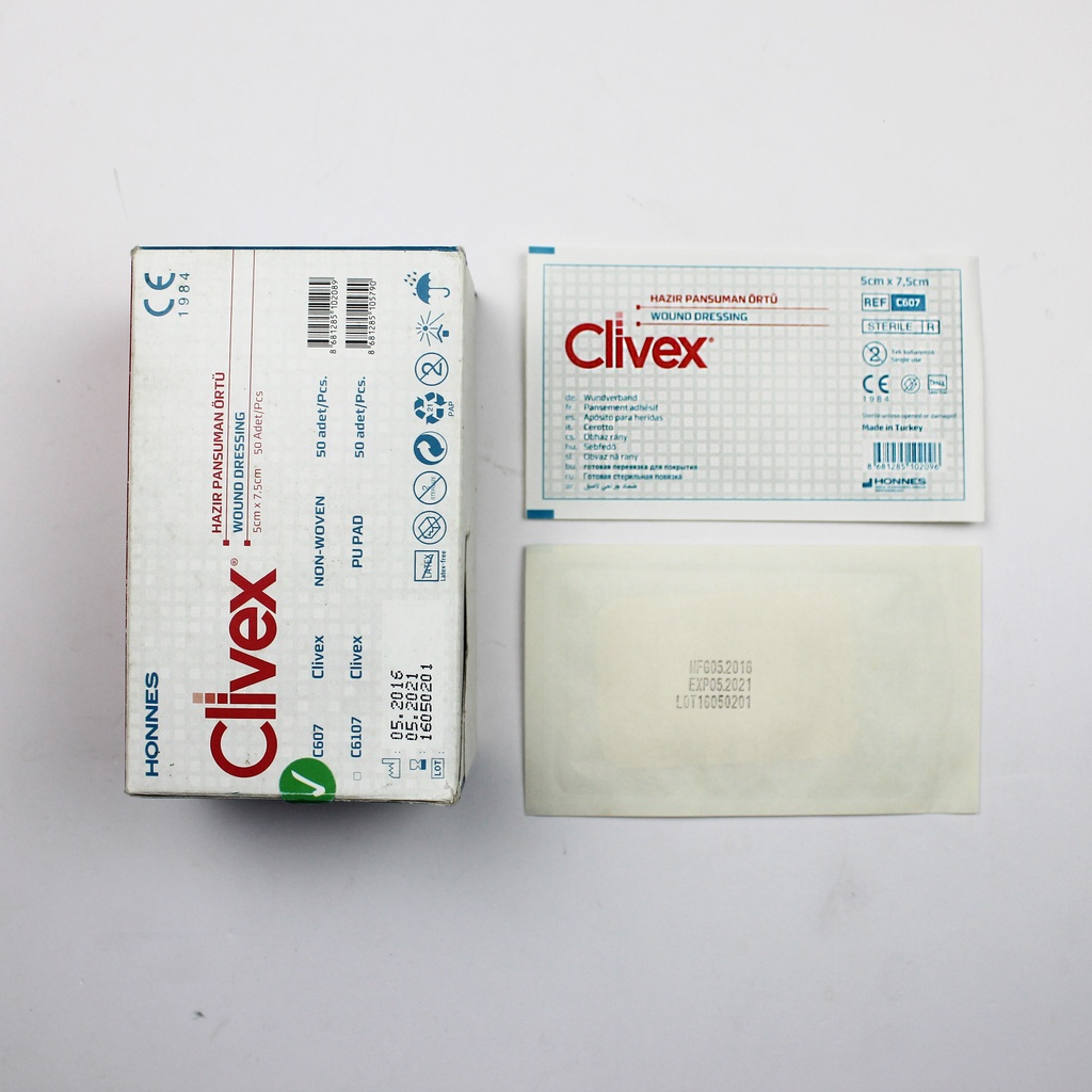Dán vết thương có gạc vô trùng CLIVEX - HONNES  - COMBO 5 MIẾNG
