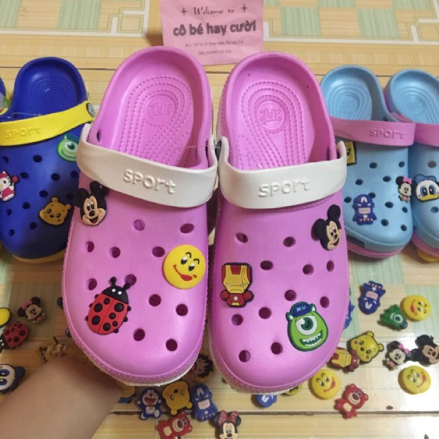 Sticker Jibbitz Nút Gắn Dép Crocs, Satihu, Dép Sục (giao ngẫu nhiên)