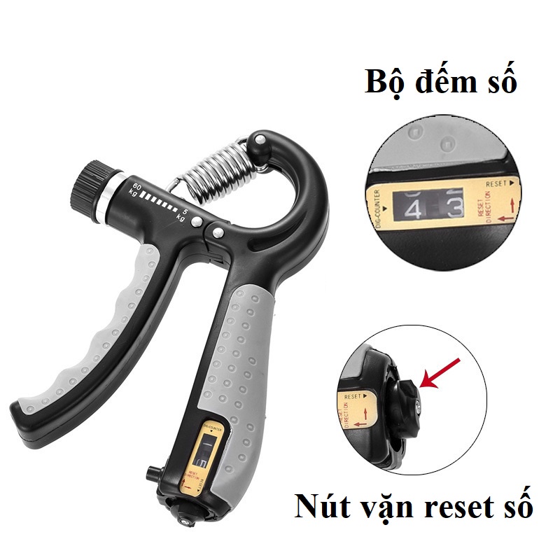 Kiềm Bóp Tay, Kìm Tập Tay Chữ R Có Điều Chỉnh Lực 10-60kg