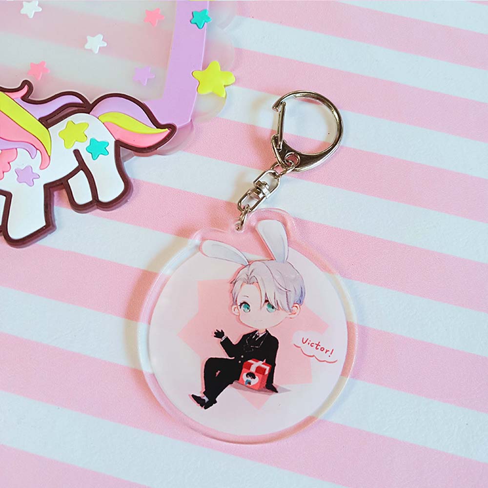 Móc Chìa Khóa Hình Yuri!!! On Ice Dễ Thương Giá Đỡ