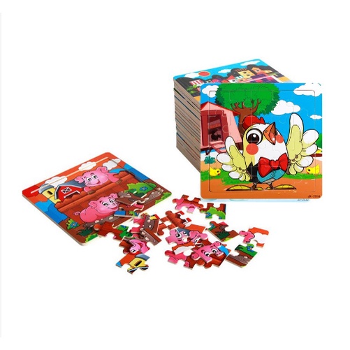 Combo 10 đồ chơi tranh ghép hình 20 miếng gỗ puzzle - tranh xếp hình, lắp ráp bằng gỗ 20 mảnh giúp tăng khả năng tập tru