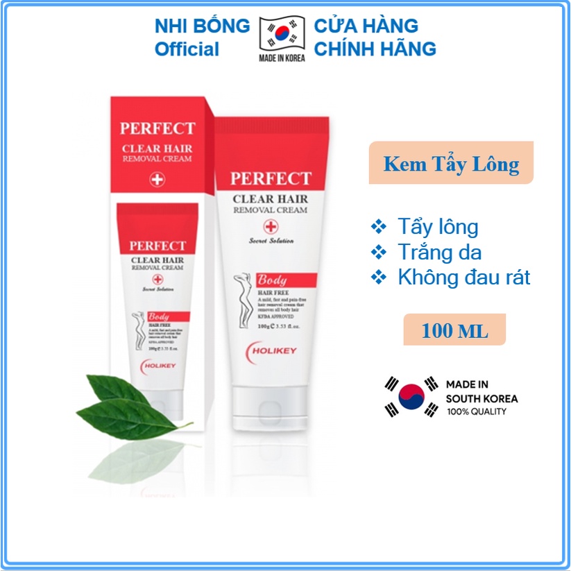 Kem tẩy lông - Tẩy lông Holikey Perfect Clear Hair Removal Cream Hàn Quốc 100ml