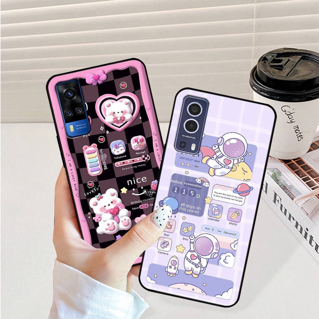 Ốp lưng Vivo Y51 2020 - Vivo Y53s - Vivo Y72 5G hình gấu, vũ trụ ngân hà chibi. ốp chống sốc bền đẹp