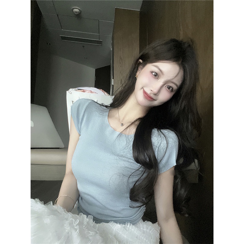 Jane Áo cropotop màu trời - chân váy tầng trắng Cinderella ẢNH THẬT CUỐI