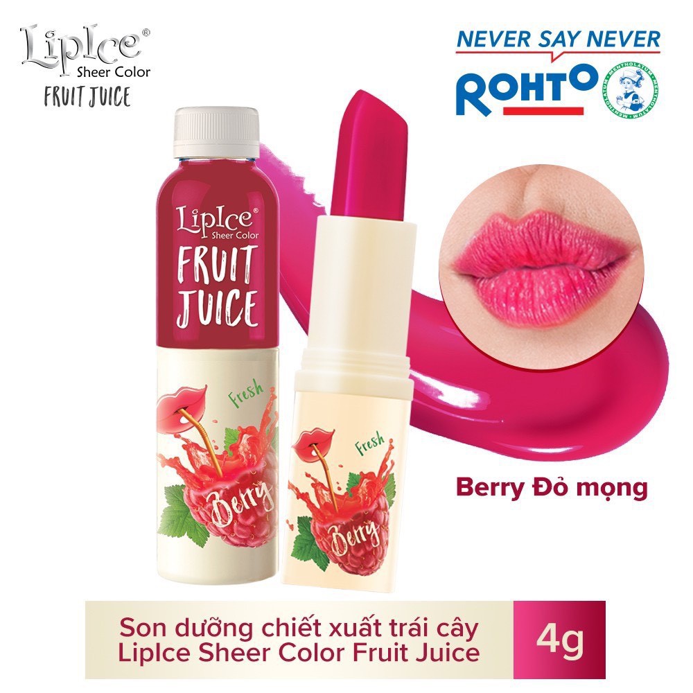 Son dưỡng môi có màu Lipice Sheer Color Fruit Juice 4g hương vị trái cây ngộ nghĩnh