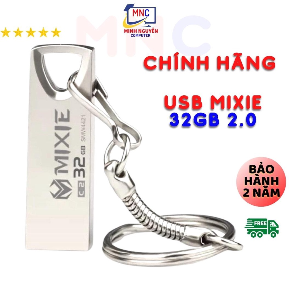 USB 16Gb/32Gb/64Gb 2.0 MIXIE - Kim Loại, Có Dây Đeo, Thời Trang, BH 2 Năm