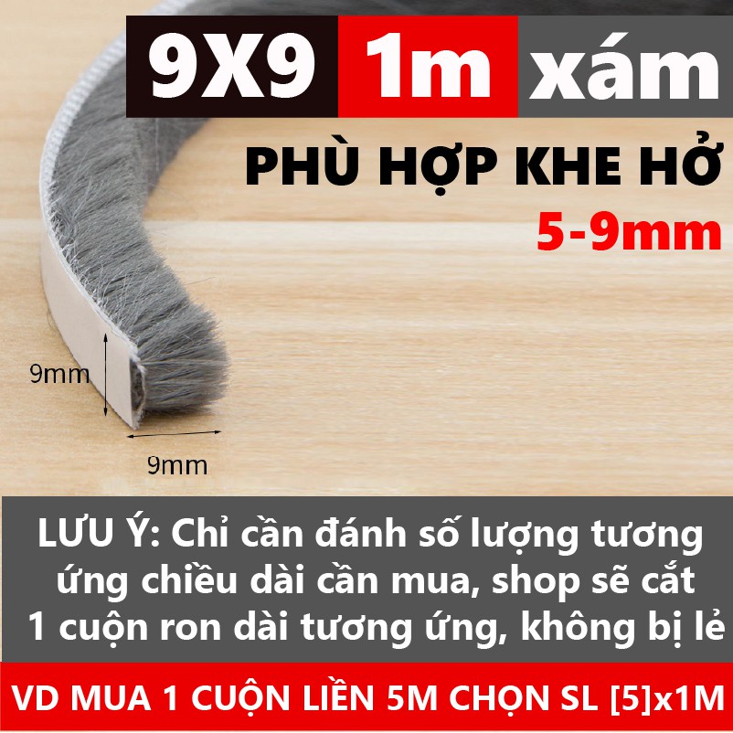 Ron Sợi Lông Dán Chặn Khe Cửa, Miếng Chặn Cửa Dán Khe Hở Khung Cửa Ngăn Bụi Côn Trùng