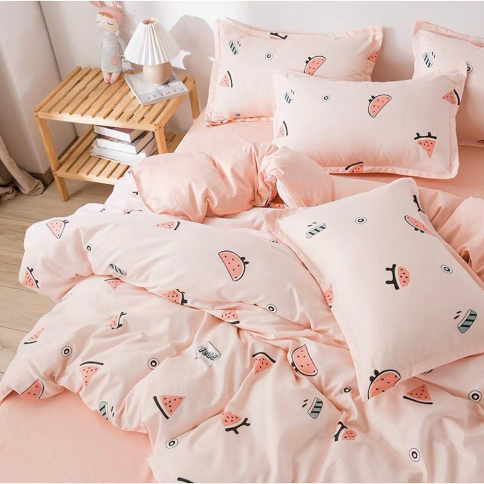 Bộ Chăn Ga Cotton Poly họa tiết đáng yêu,Chăn Ga hàn quốc nhập kẩu,miễn phí bo chun ga giường theo size nệm