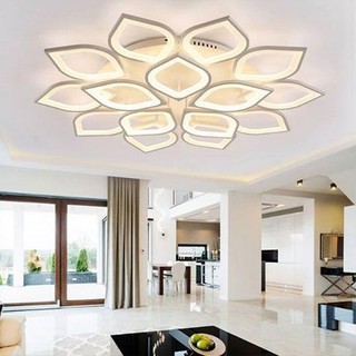 Đèn trần trang trí phòng khách LED 15 cánh sen 3 chế độ màu có điều khiển lighthouse