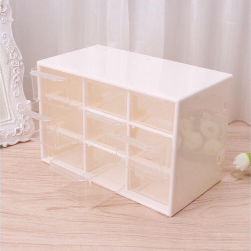 Tủ nhựa 9 ngăn trong suốt đựng đồ trang sức