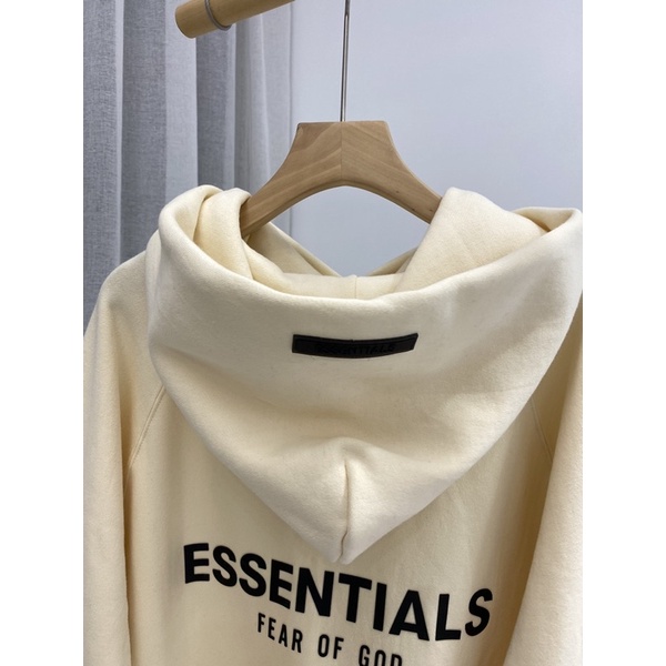 ⚡️[Hight Quality] - Áo Fear of God Essentials Pull-Over Hoodie (SS21) Cream/Buttercream, áo hoodie FOG ESSENTIALS