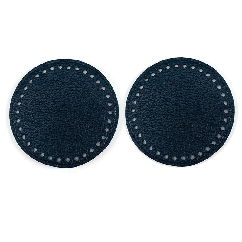 Set 2 Đế Tròn Bằng Da PU Lót Đáy Túi Xách DIY Có Lỗ