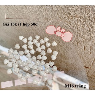 Set 50c Charm Tim Trắng Trang Trí Móng M16