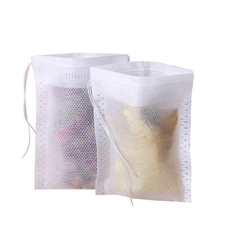 Set 100 túi lọc trà bằng chất liệu sợi vải không dệt sử dụng một lần tiện dụng