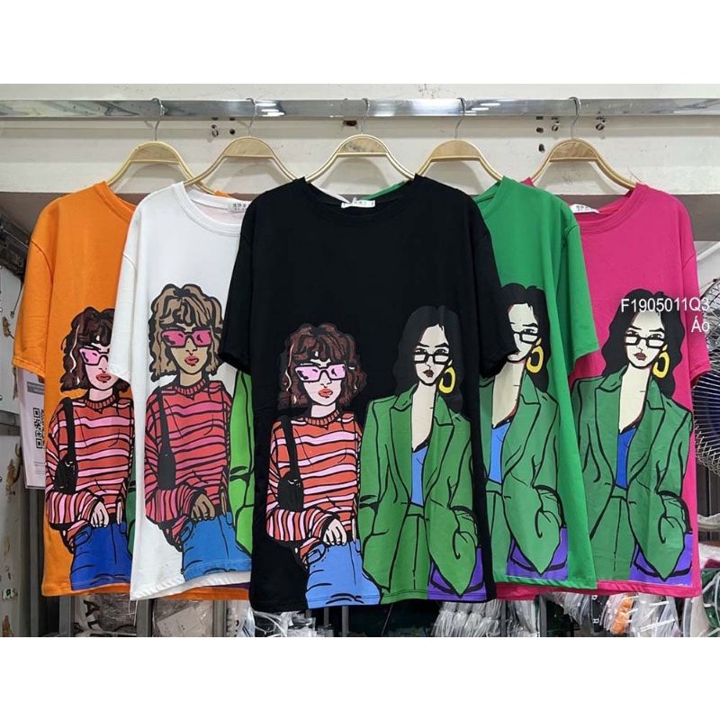 Áo thun loang màu tay ngắn hình chuột 1307