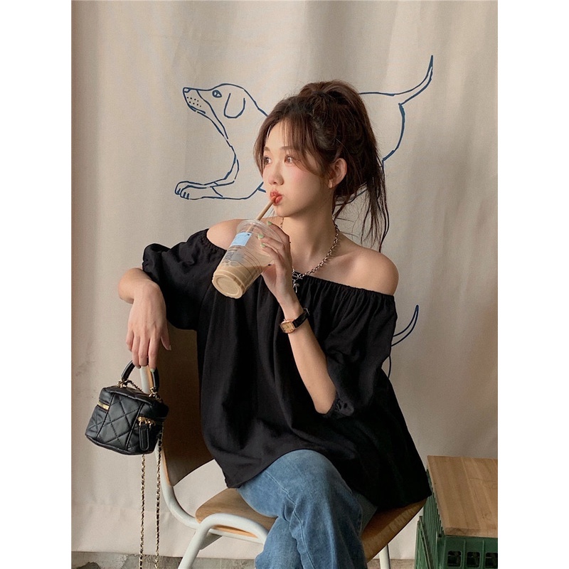 [Spot] Áo Sơ Mi Mỏng Dáng Rộng Cổ Lọ Một Màu Phong Cách Hàn Quốc Thời Trang Đơn Giản