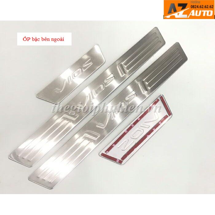 Ốp bậc cửa , nẹp bước chân Toyota Vios 2022 - 2019 innox cao cấp