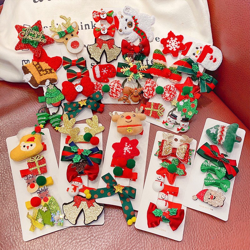 Set Kẹp Tóc Noel, Kẹp Tóc Giáng Sinh Nhiều Hoạ Tiết Dễ Thương