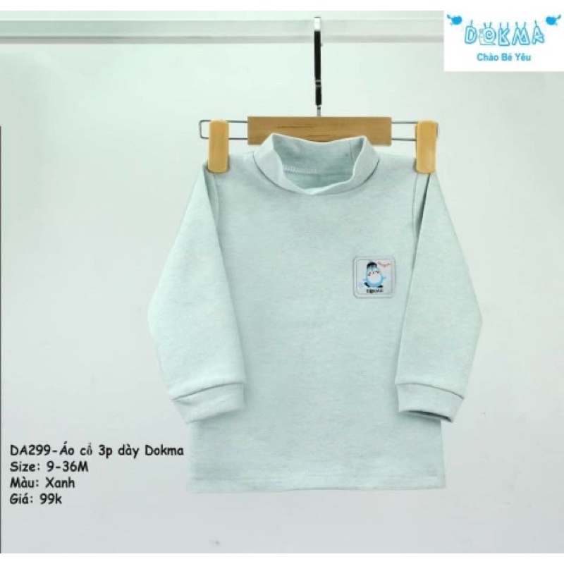 Dokma - Áo cổ 3p chất nỉ nhung dày dặn 9-36m DA299