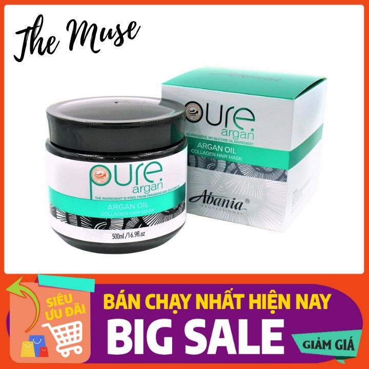 PURE ARGAN - DẦU HÂP Ủ TÓC DƯỠNG CHẤT PHỤC HỒI PURE ARGAN ABANIA 500ML