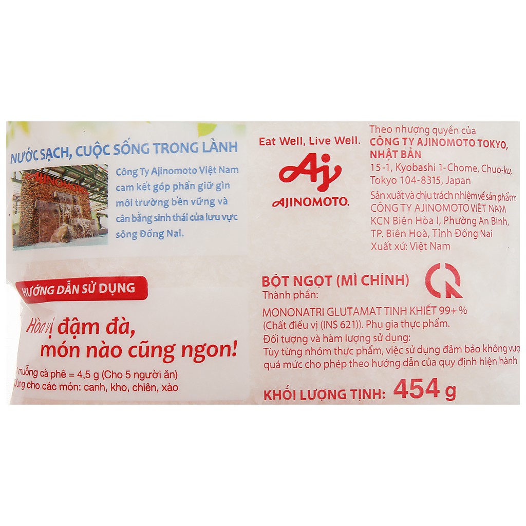 Bột ngọt (mì chính) Ajinomoto gói 454g - Hạt lớn