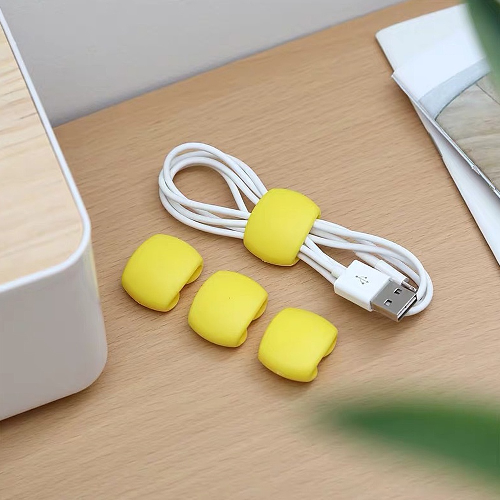 Dây cáp 4 cái Thời trang Đơn giản Vòng tròn Kẹp Giá đỡ Bộ sạc USB Bàn tổ chức ngăn nắp Dây dẫn cho Cáp máy tính để bàn Cố định