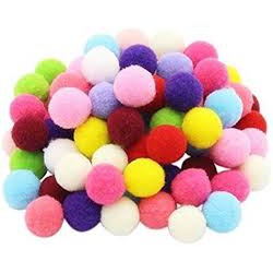 pompom cỡ 1cm 8g khoảng 100 viên túi trộn màu sẵn nhiều màu làm scrunchies