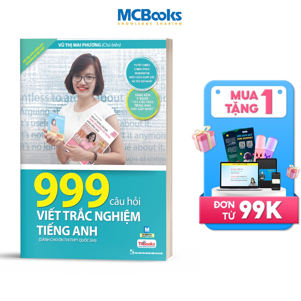 Sách - 999 câu hỏi viết trắc nghiệm tiếng Anh (dành cho ôn thi THPT QG)