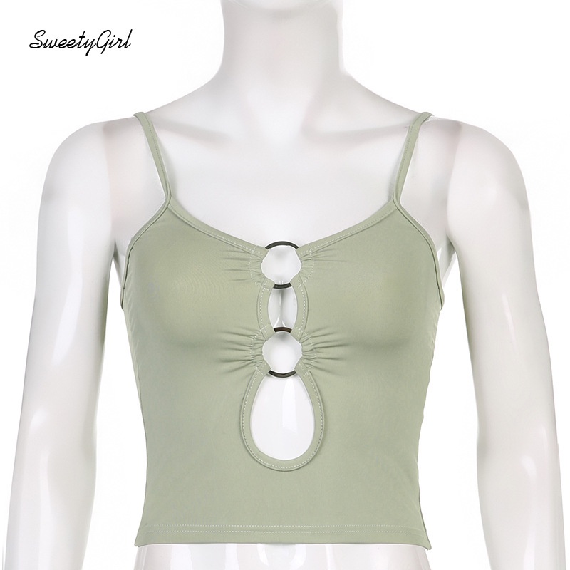 Áo Thun Mỏng Khoét Lỗ Tròn Kim Loại Màu Trơn Thời Trang Cho Nữ 2022 Màu Sắc