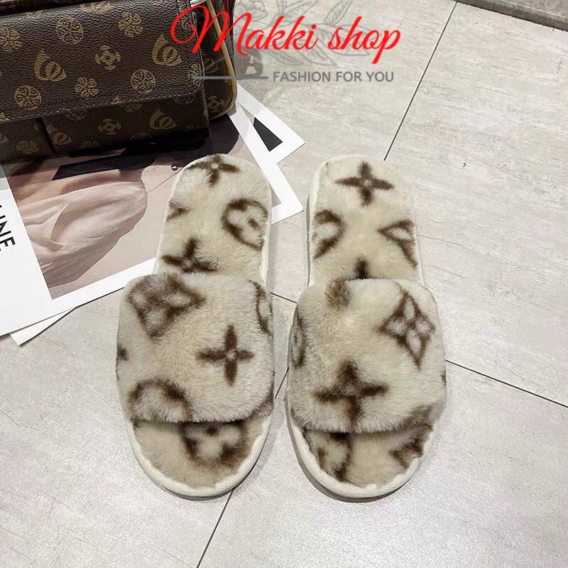 Dép lông nữ hoa tuyết mùa đông mới, dép nữ trong nhà thời trang cao cấp giá rẻ MAKKI SHOP TD541