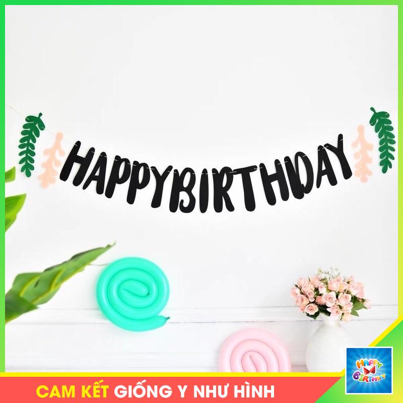 Dây cờ treo vải nỉ Happy Birthday trang trí sinh nhật Hàn Quốc