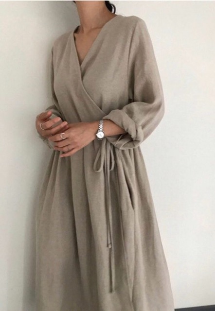 Váy Linnen Đắp Chéo