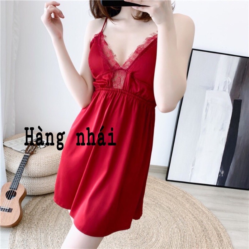 Váy ngủ lụa hai dây sexy 3 lụa satin cao cấp