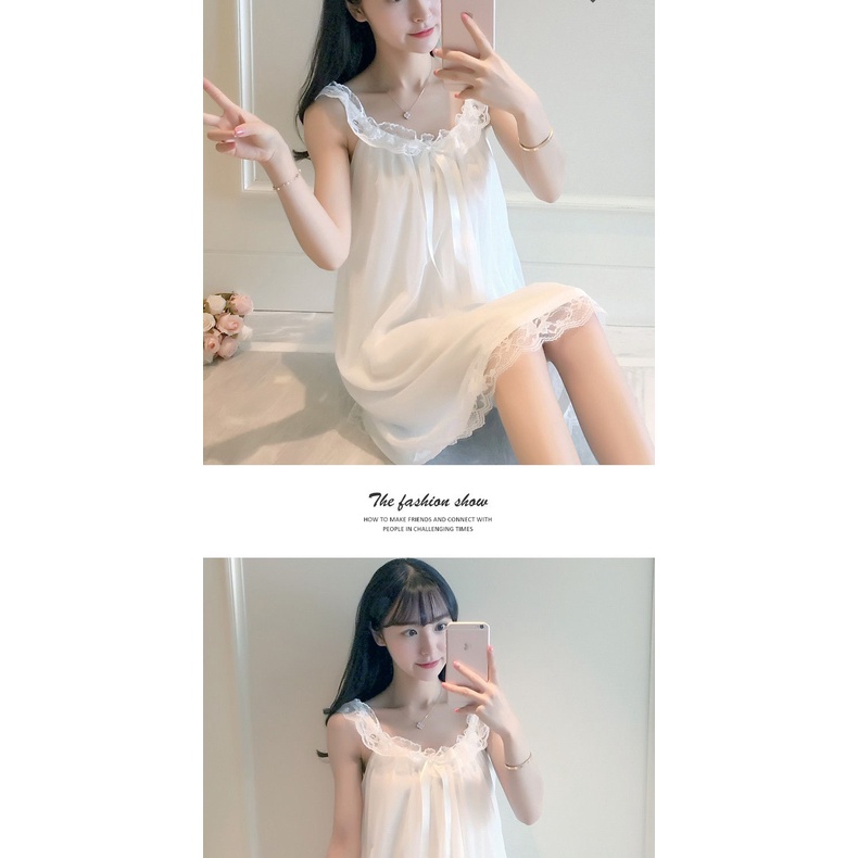 Đồ ngủ Lụa Lạnh Không Tay Phong Cách Hàn Quốc Gợi Cảm Cho Nữ