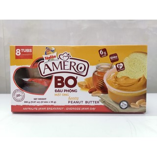 [Hộp 8 vỉ x 35g] Bơ đậu phộng Mật ong Amero [VN] TÂN TÂN Honey Peanut Butter (halal) (vvk-hk)