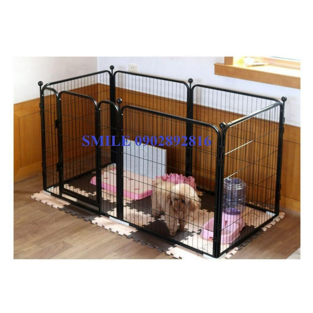 (HÀNG CÓ SẴN TPHCM) Chuồng Quây Chó Lớn - Nan Ống sắt sơn tĩnh điện - Gồm 6 tấm ghép kích thước 60*60cm hoặc 70x80cm