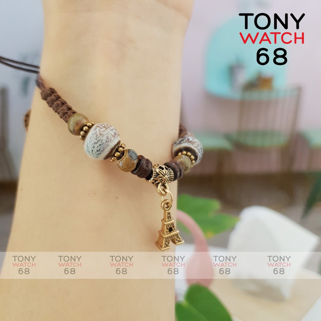 Vòng tay nữ dây rút thổ cẩm điệu đà chính hãng Tony Watch 68